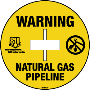 Warning Natural Gas Pipeline Soil Marker 