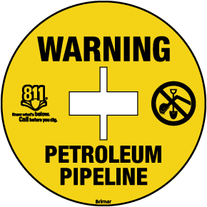 Warning Petroleum Pipeline Soil Marker 
