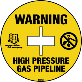 Warning High Pressure Gas Pipeline Soil Marker