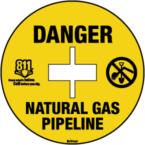 Danger Natural Gas Pipeline Soil Marker 