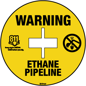 Warning Ethane Pipeline Soil Marker 