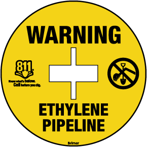 Warning Ethylene Pipeline Soil Marker