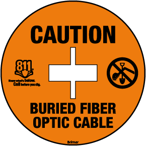 Caution Buried Fiber Optic Cable Soil Marker