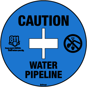 Caution Water Pipeline Soil Marker 