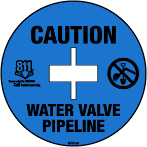 Caution Water Valve Pipeline Soil Marker 