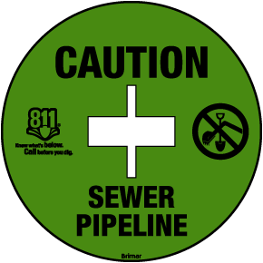 Caution Sewer Pipeline Soil Marker 