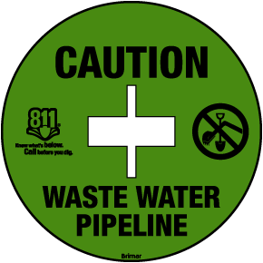 Caution Waste Water Pipeline Soil Marker
