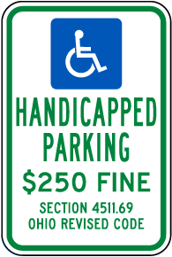 Ohio Handicap Parking Sign