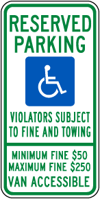 Pennsylvania Accessible Parking Sign