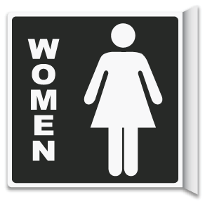 2-Way Women's Restroom Sign