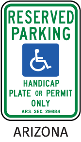 Arizona Accessible Parking Sign