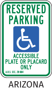 Arizona Accessible Parking Sign