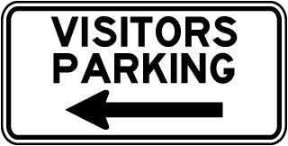 Visitors Parking (Left Arrow) Sign