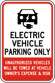 Electric Vehicle Parking Only Sign