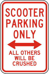 Scooter Parking Only (Double Arrow) Sign