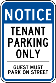 Tenant Parking Only Sign