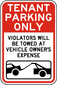 Tenant Parking Only Sign