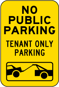 No Public Parking Tenant Only sign