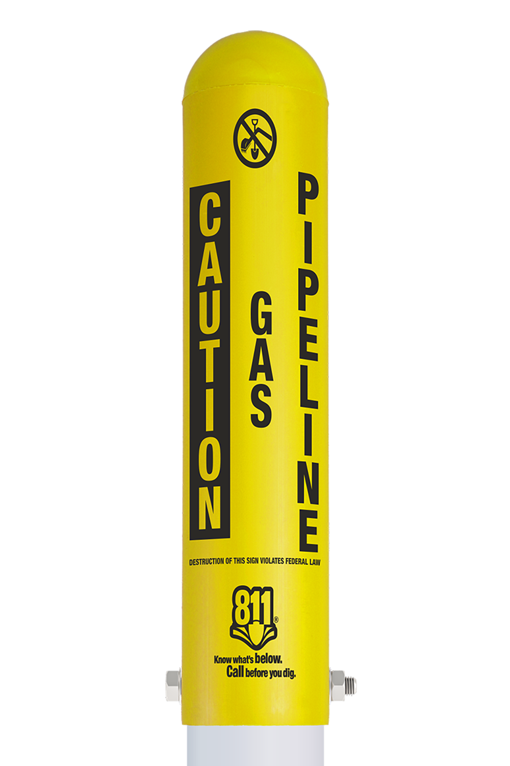 Caution Gas Pipeline Locator Bullet Marker