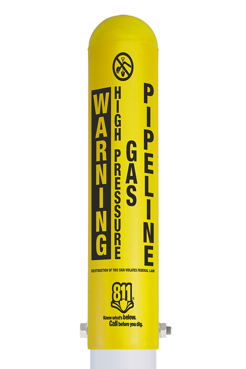 Warning High Pressure Gas Pipeline Locator Bullet Marker