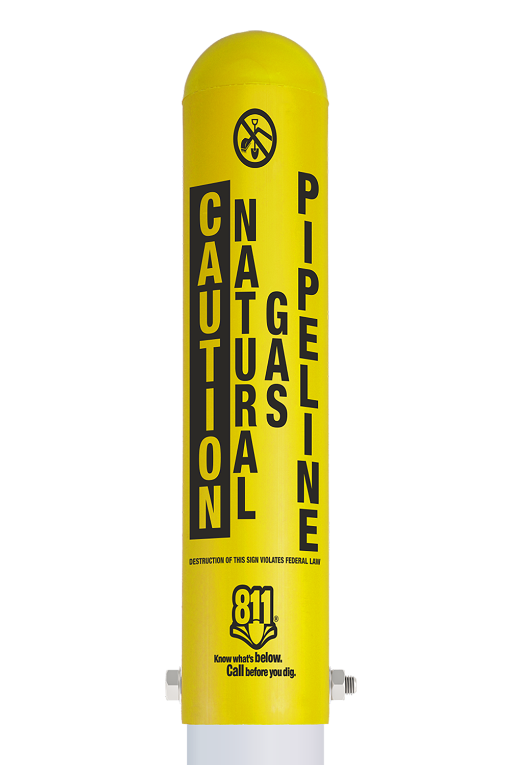 Caution Natural Gas Pipeline Locator Bullet Marker