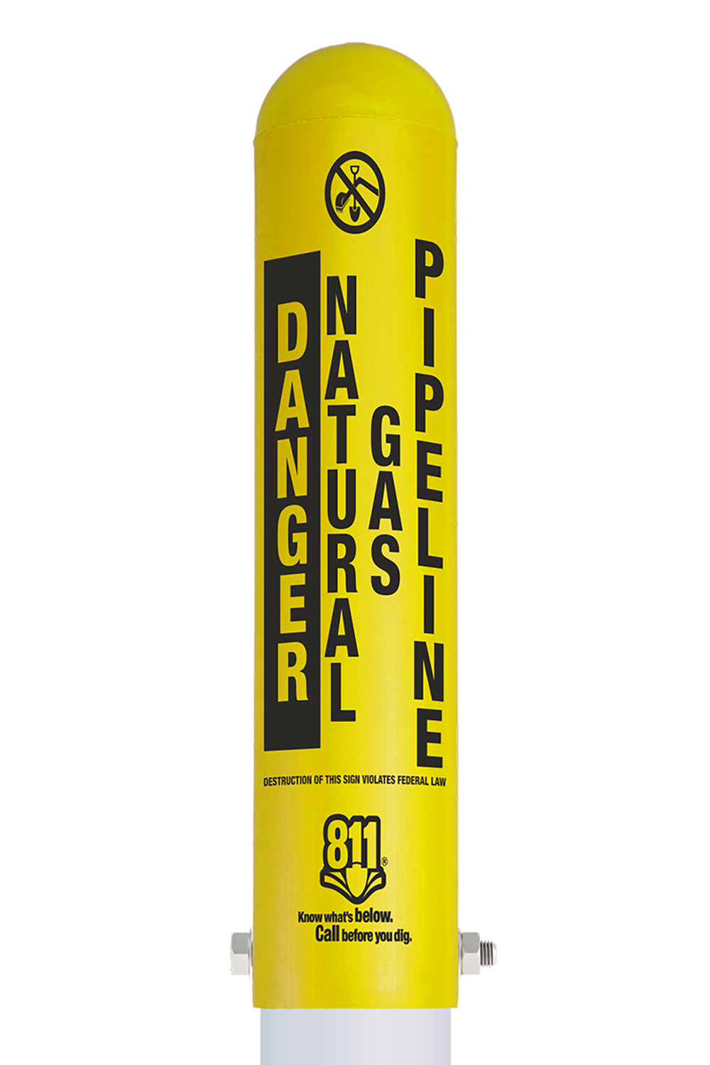Danger Natural Gas Pipeline Locator Bullet Marker