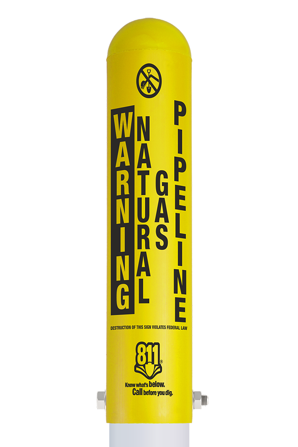Warning Natural Gas Pipeline Locator Bullet Marker