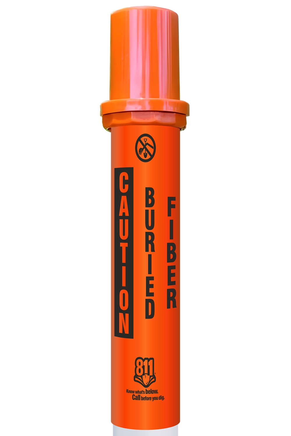 Caution Buried Fiber Locator Bullet Marker With Top Hat