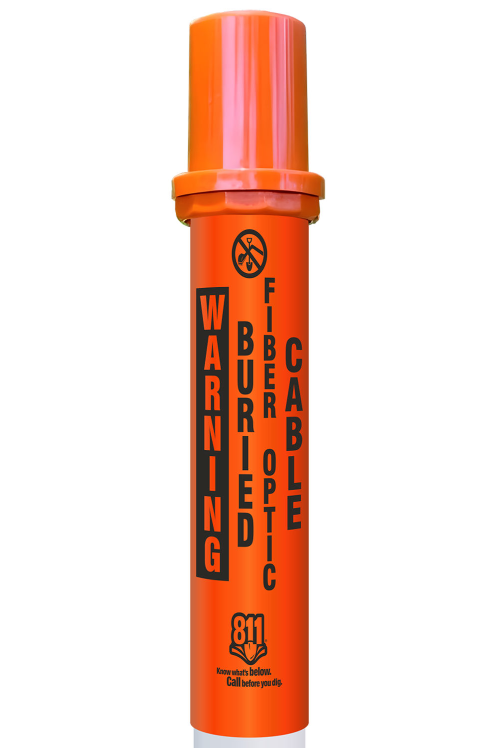 Warning Buried Fiber Optic Cable Locator Bullet Marker With Top Hat