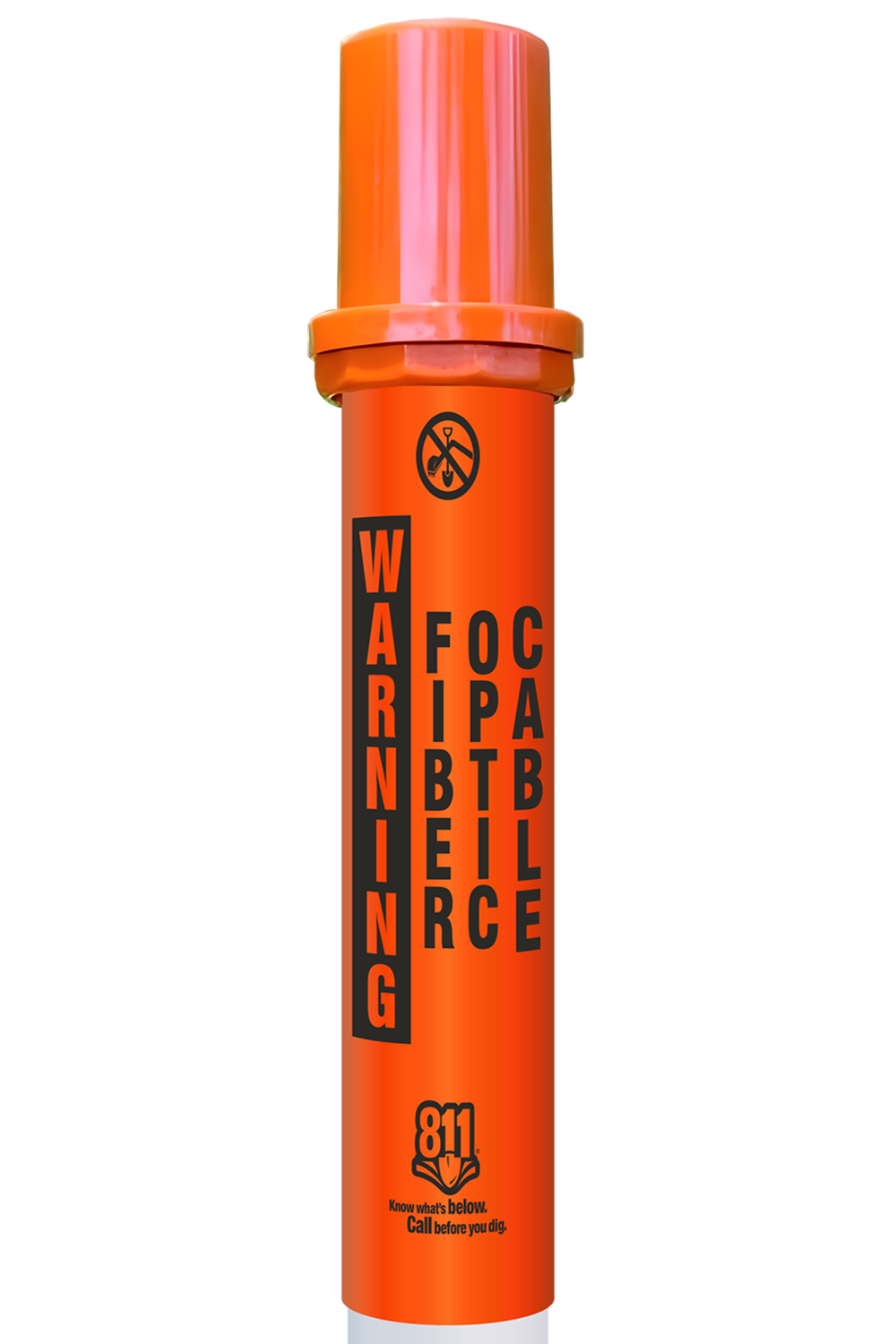 Warning Fiber Optic Cable Locator Bullet Marker With Top Hat Marker