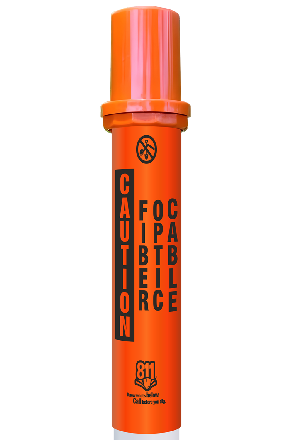 Caution Fiber Optic Cable Locator Bullet Marker With Top Hat