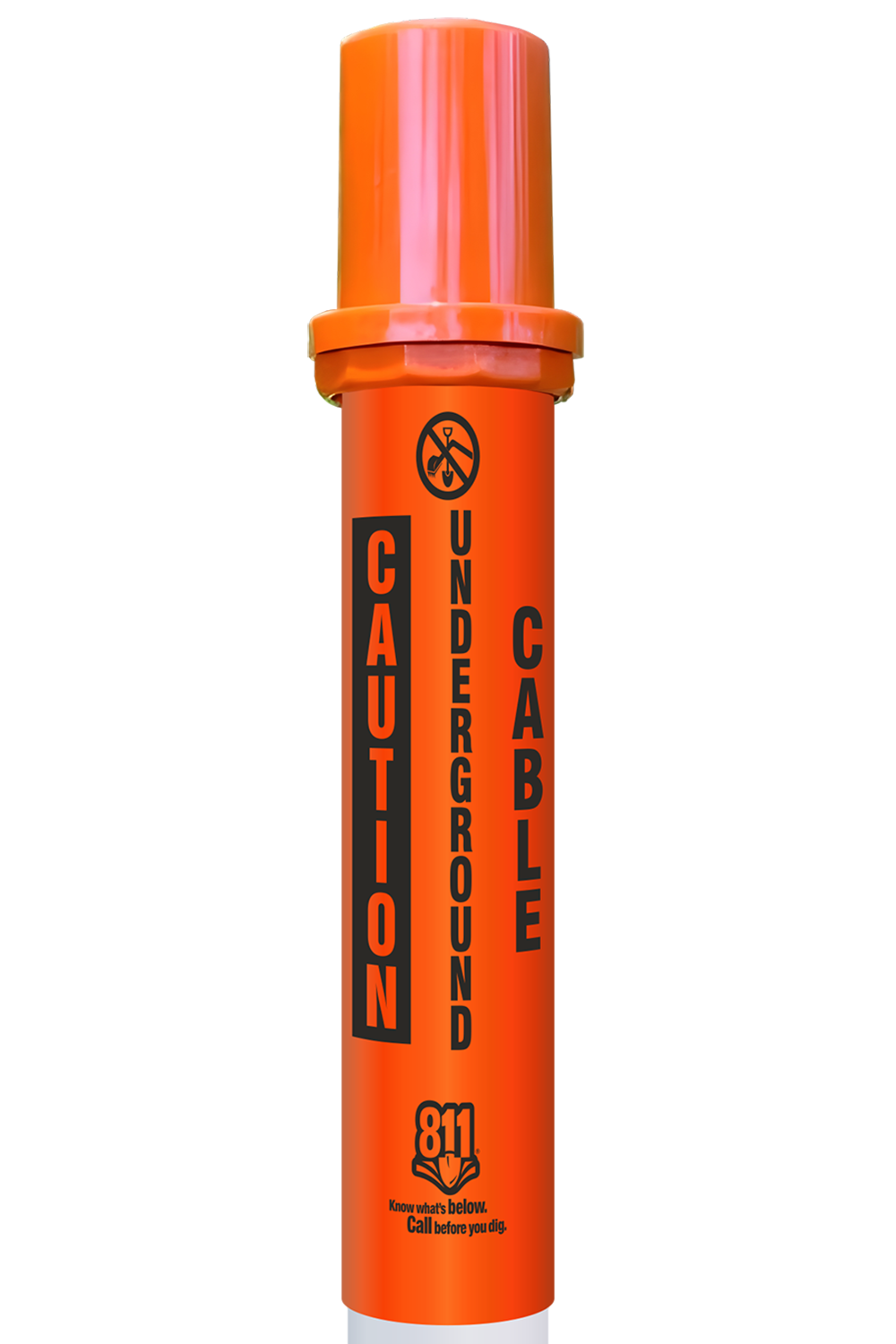 Caution Underground Cable Locator Bullet Marker With Top Hat