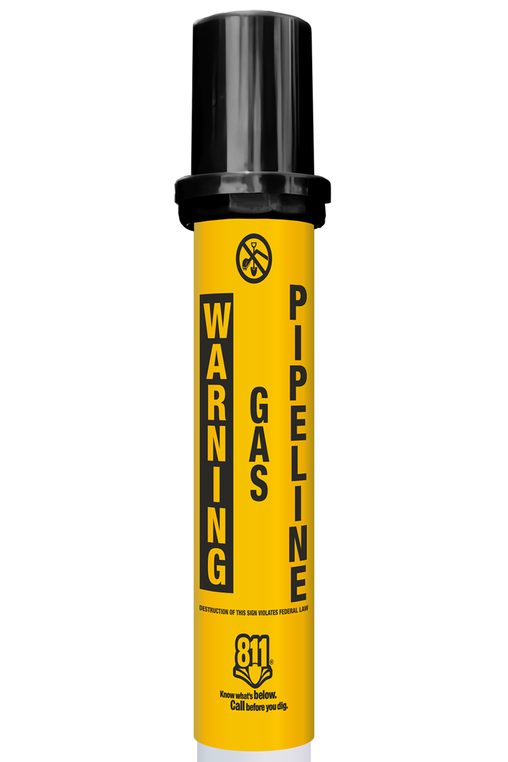 Warning Gas Pipeline Locator Bullet Marker With Top Hat
