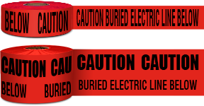 Buried Electric Line Below Non-Detectable Underground Tape 