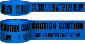 Buried Water Line Below Non-Detectable Underground Tape 