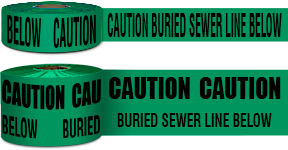 Buried Sewer Line Below Non-Detectable Underground Tape 