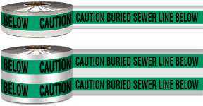 Buried Sewer Line Below Detectable Underground Tape