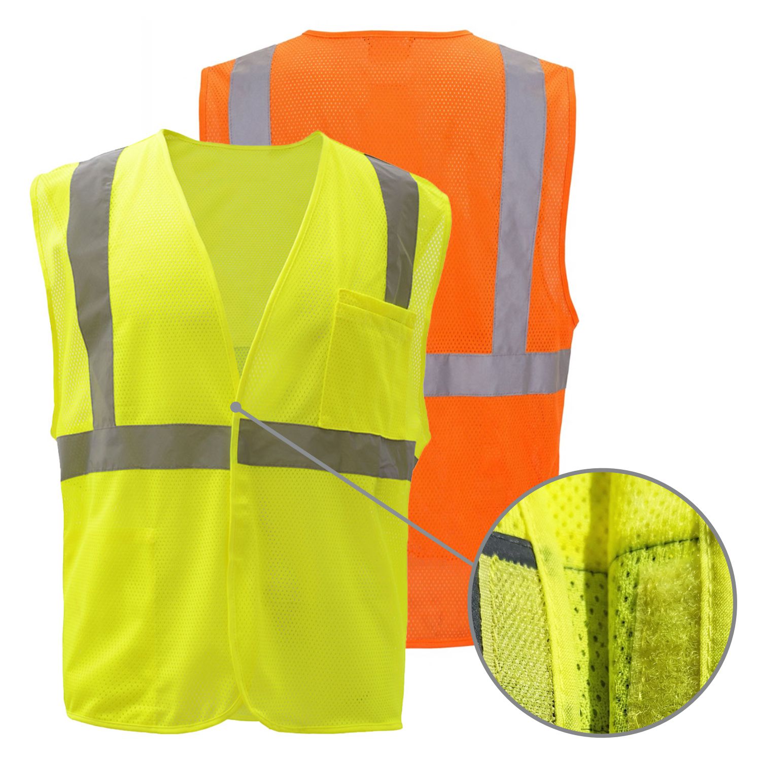 ANSI Class 2 Standard Mesh Hook & Loop Safety Vest