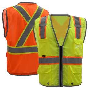 ANSI Class 2 X-Back Mesh Hi Vis Safety Vest