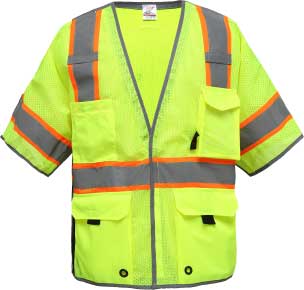 ANSI Class 3 Breakaway Mesh Safety Vest with Contrasting Trim