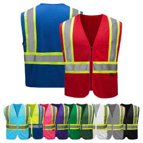 Non-ANSI Enhanced Visibility Mesh Safety Vest, Yellow/Blue