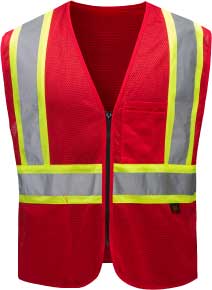 Non-ANSI Enhanced Visibility Mesh Safety Vest, Red