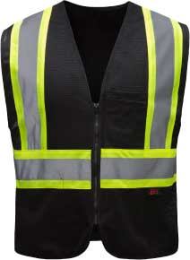 Non-ANSI Enhanced Visibility Mesh Safety Vest, Black