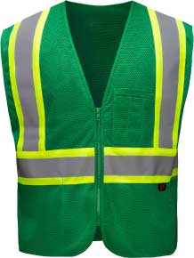 Non-ANSI Enhanced Visibility Mesh Safety Vest, Green