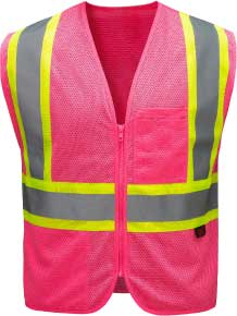 Non-ANSI Enhanced Visibility Mesh Safety Vest, Pink