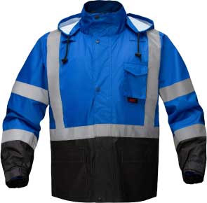 Non-ANSI Multi Color Premium Hooded Rain Coat Black Bottom