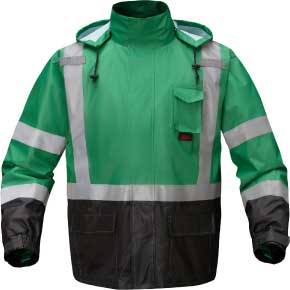 Non-ANSI Multi Color Premium Hooded Rain Coat Black Bottom