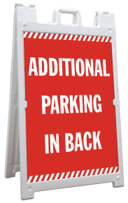 Additional Parking In Back Sandwich Board Sign