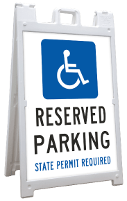Reserved Parking State Permit Required Sandwich Board Sign