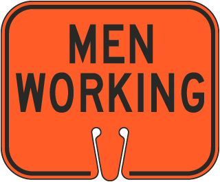 Men Working Cone Sign